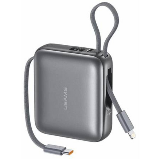 Power Bank Mini 10.000mAh 20W Con Cable Tipo C y Lightning