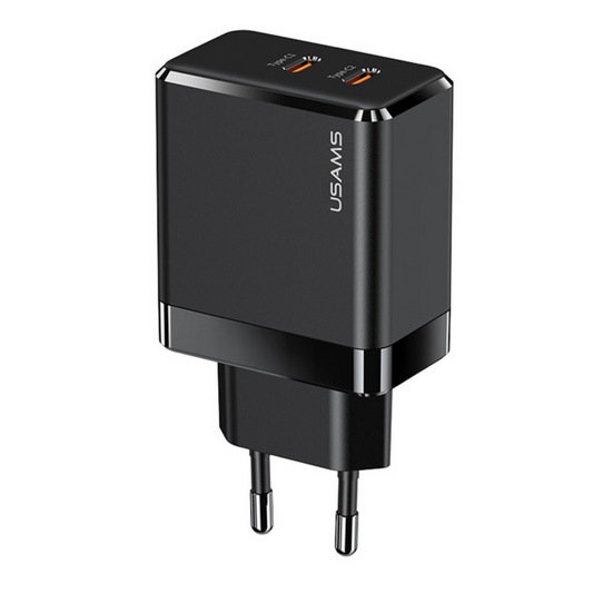 Cargador Rápido T54 40W 2 USB C/PD USAMS (Sin Cable)